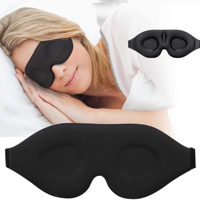 Sleep Eye Mask 3D - 3D立体形状記憶フォーム睡眠マスク 男女兼用 溝型設計 遮光 ソフトアイマスク 旅行