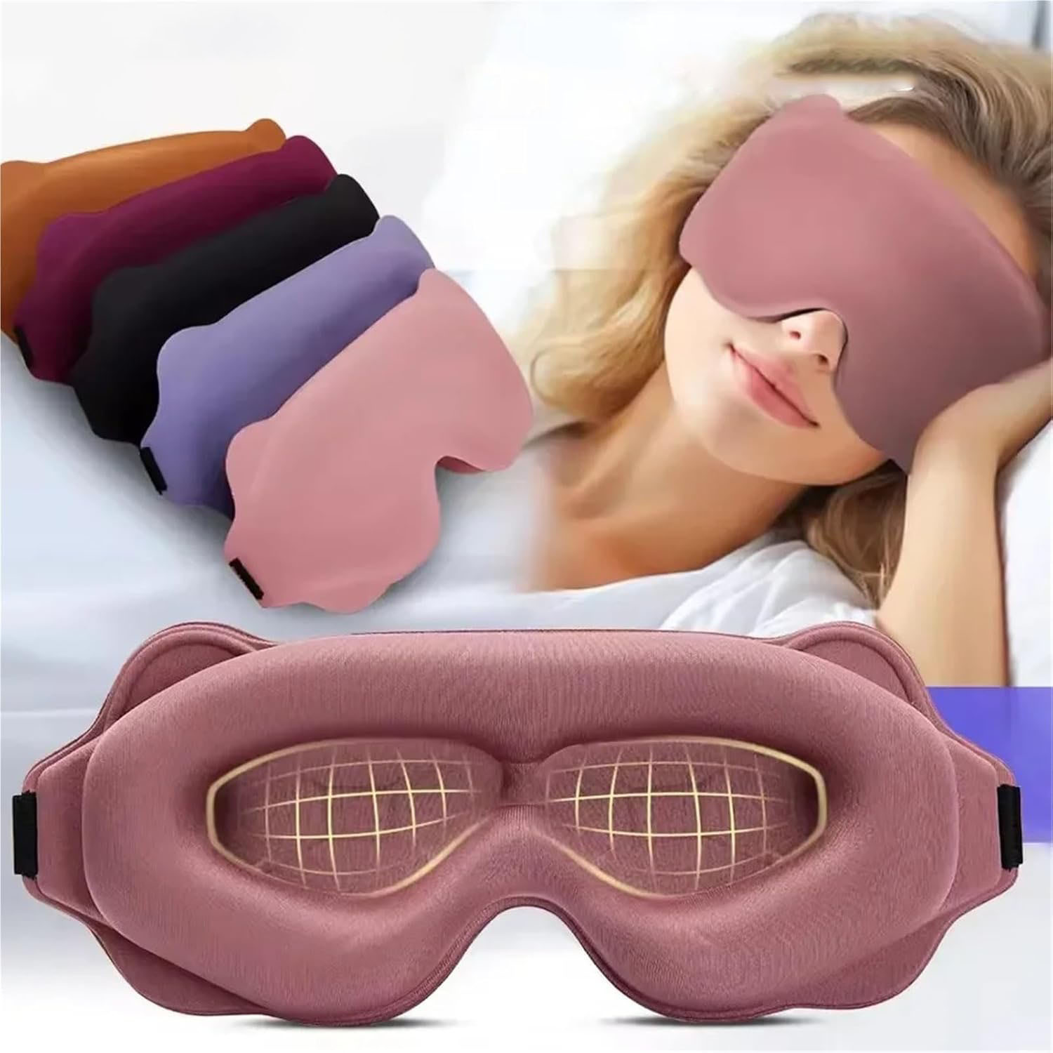 Sleep Eye Mask 3D - 3Dスリーピングマスク 光遮断 睡眠用アイマスク 柔らかい睡眠補助アイマスク 旅行用アイシェード 夜間通気性スリーピングマスク