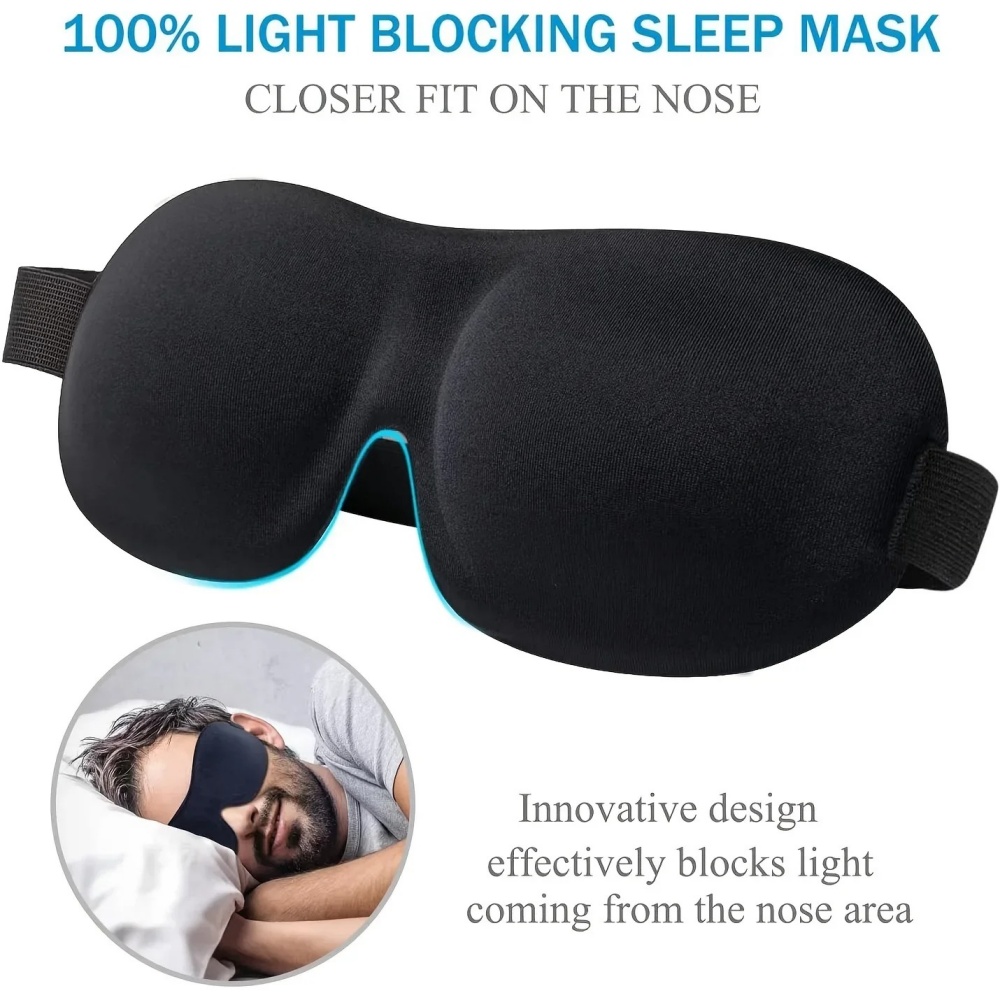 Sleep Eye Mask 3D - 3D睡眠マスク 目隠し 睡眠補助 ソフトメモリーフォーム アイマスク 睡眠用
