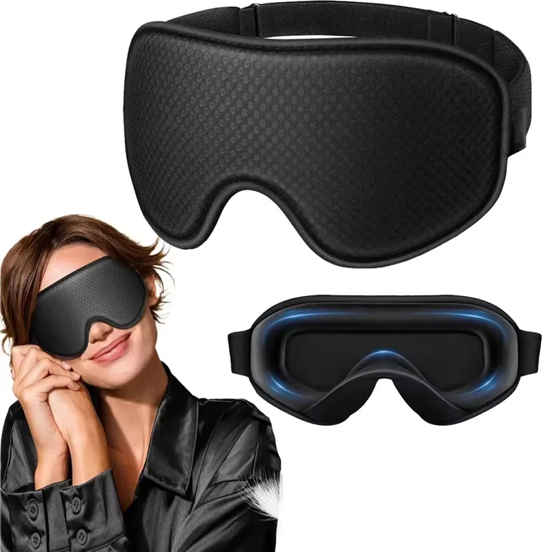 Sleep Eye Mask 3D - スリープマスク 遮光アイマスク - 睡眠用3D通気性ソフト快適アイマスク - 調節可能なストラップ