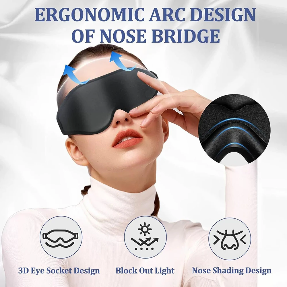 3Dアイマスク、快適で通気性のあるノーズパッド付き睡眠マスク - Sleep Eye Mask 3D のレビューと価格