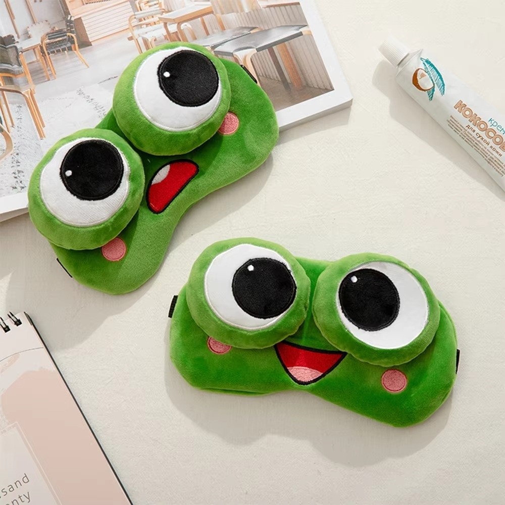 かわいいカエルのカートゥーン柄スリープアイマスク、肌に優しく - Sleep Eye Mask 3D のレビューと価格