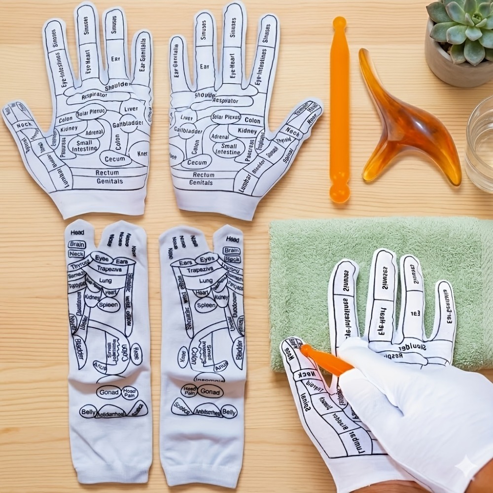 指圧ハンドグローブ リフレクソロジーチャート マッサージステ - Health Wellness Kit のレビューと価格