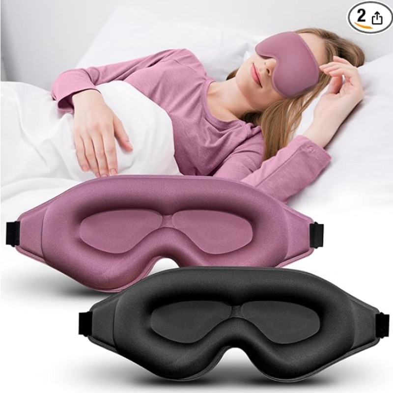 2パック 3Dアドバンスドアイマスク 睡眠用、超繊細で肌に優 - Sleep Eye Mask 3D のレビューと価格