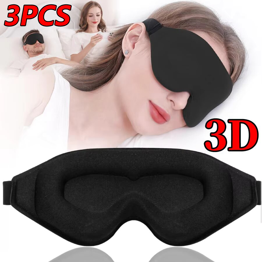 3個入り 3Dメモリーフォーム アイマスク ソフト遮光 睡眠 - Sleep Eye Mask 3D のレビューと価格