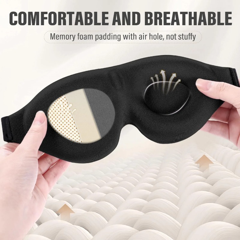 3Dステレオ睡眠マスク 通気性のある低反発フォーム ソフトで - Sleep Eye Mask 3D のレビューと価格
