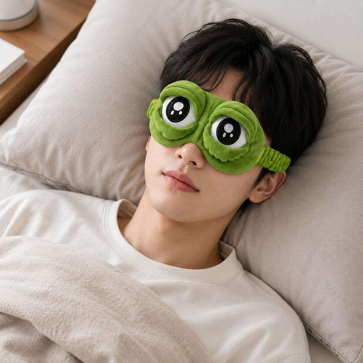 睡眠用アイマスク 3D かわいいカエル型 面白いぬいぐるみ  - Sleep Eye Mask 3D のレビューと価格